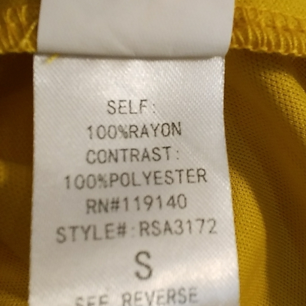 Purple Snow Mustard Yellow Spaghetti Strap Off Shoulder Mini Dress Blouse Size S - Picture 14 of 15